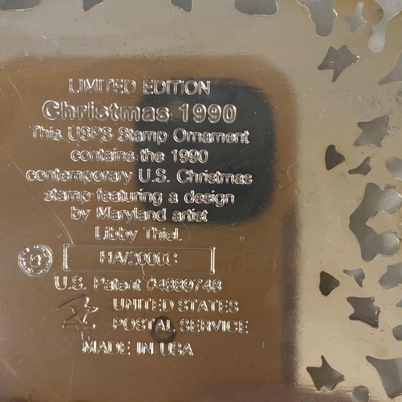 USPS I Silverplate Snowflake Christmas Tree Stamp Ornament - Picture 4 of 12